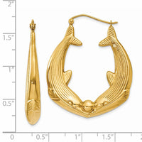 Thumbnail for 14k Polished Dolphin Hoop Earrings