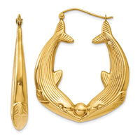 Thumbnail for 14k Polished Dolphin Hoop Earrings