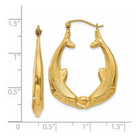 Thumbnail for 14k Polished Dolphin Hoop Earrings