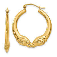 Thumbnail for 14k Polished Ram Hoop Earrings