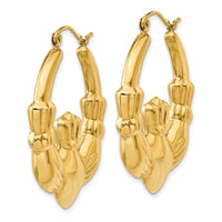 Thumbnail for 14k Polished Claddagh Hoop Earrings