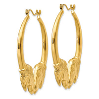 Thumbnail for 14k Polished Horse Hoop Earrings
