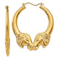 Thumbnail for 14k Polished Horse Hoop Earrings