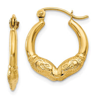 Thumbnail for 14k Ram Head Hoop Earrings