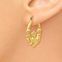 Thumbnail for 14k Polished Claddagh Hoop Earrings