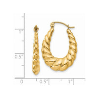 Thumbnail for 14k Polished Twisted Hollow Hoop Earrings