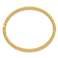 Thumbnail for 14k 4/16 Fancy Textured Hinged Bangle Bracelet