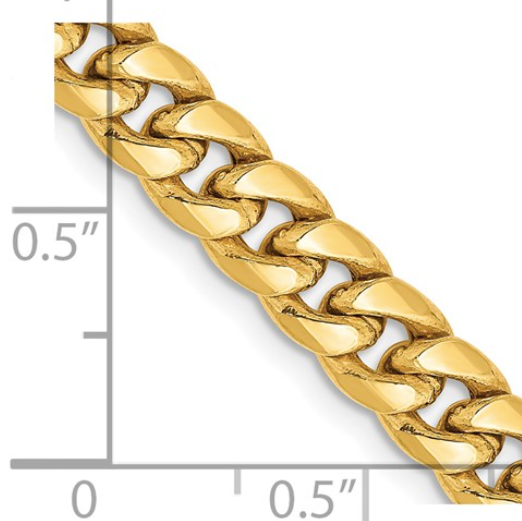 14 Karat Yellow Gold Miami Curb chain--24" in length