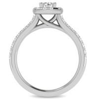 Thumbnail for 1 Carat Halo Diamond Bridal Set in Cushion Setting