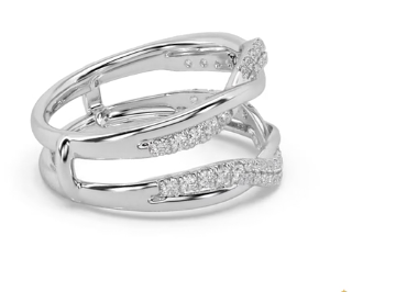 14K WHITE GOLD 1/2 CT.TW. DIAMOND GUARD RING