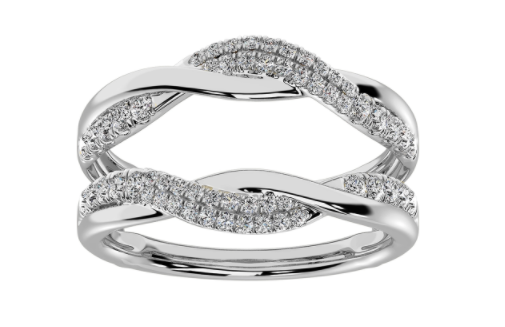 14K WHITE GOLD 1/2 CT.TW. DIAMOND GUARD RING