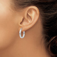 Thumbnail for 14k White Gold 2x3mm Rectangle Tube Hoop