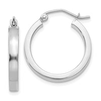 Thumbnail for 14k White Gold 2x3mm Rectangle Tube Hoop
