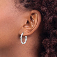 Thumbnail for 14k White Gold 2x3mm Rectangle Tube Hoop
