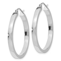 Thumbnail for 14k White Gold 2x3mm Rectangle Tube Hoop