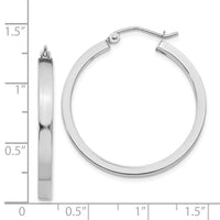 Thumbnail for 14k White Gold 2x3mm Rectangle Tube Hoop