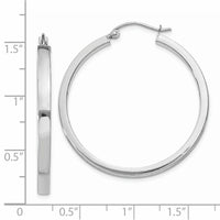 Thumbnail for 14k White Gold 2x3mm Rectangle Tube Hoop