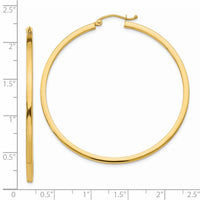 Thumbnail for 14k 2mm Square Tube Hoop Earrings