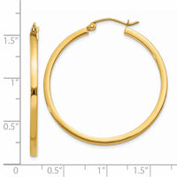 Thumbnail for 14k 2mm Square Tube Hoop Earrings