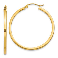 Thumbnail for 14k 2mm Square Tube Hoop Earrings