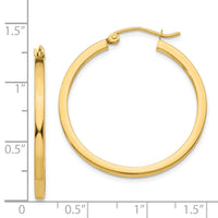 Thumbnail for 14k 2mm Square Tube Hoop Earrings