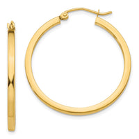Thumbnail for 14k 2mm Square Tube Hoop Earrings