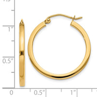 Thumbnail for 14k 2mm Square Tube Hoop Earrings