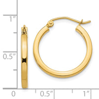 Thumbnail for 14k 2mm Square Tube Hoop Earrings