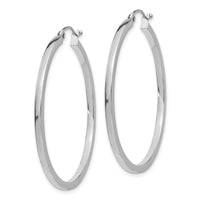 Thumbnail for 14k White Gold 2mm Square Tube Hoops
