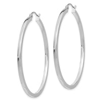 Thumbnail for 14k White Gold 2mm Square Tube Hoops