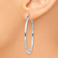 Thumbnail for 14k White Gold 2mm Square Tube Hoops