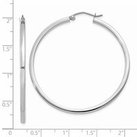 Thumbnail for 14k White Gold 2mm Square Tube Hoops