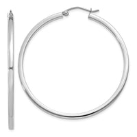 Thumbnail for 14k White Gold 2mm Square Tube Hoops
