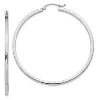 Thumbnail for 14k White Gold 2mm Square Tube Hoops