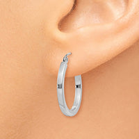 Thumbnail for 14k White Gold 2mm Square Tube Hoops