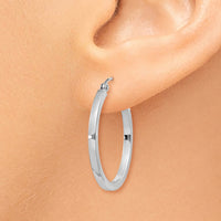 Thumbnail for 14k White Gold 2mm Square Tube Hoops