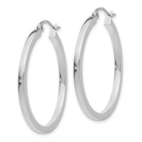 Thumbnail for 14k White Gold 2mm Square Tube Hoops