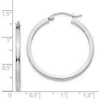 Thumbnail for 14k White Gold 2mm Square Tube Hoops