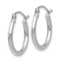 Thumbnail for 14k White Gold Polished 2x17.5mm Tube Hoop Earrings