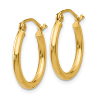 Thumbnail for 14k Polished 2x17.5mm Tube Hoop Earrings
