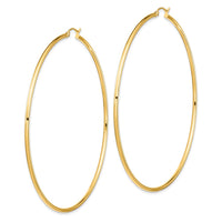 Thumbnail for 14k 2mm Polished Hoop Earrings