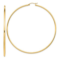 Thumbnail for 14k 2mm Polished Hoop Earrings
