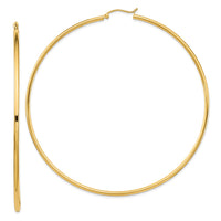 Thumbnail for 14k 2mm Polished Hoop Earrings