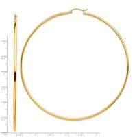 Thumbnail for 14k 2mm Polished Hoop Earrings