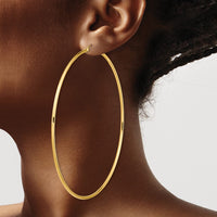 Thumbnail for 14k 2mm Polished Hoop Earrings