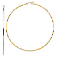 Thumbnail for 14k 2mm Polished Hoop Earrings