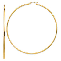 Thumbnail for 14k 2mm Polished Hoop Earrings