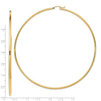 Thumbnail for 14k 2mm Polished Hoop Earrings