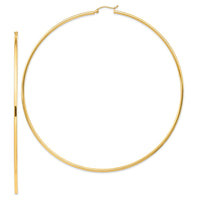 Thumbnail for 14k 2mm Polished Hoop Earrings