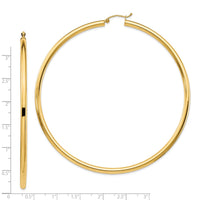 Thumbnail for 14k 3mm Polished Hoop Earrings